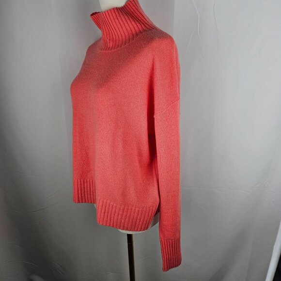 Free People Poppy Cashmere Turtleneck Sweater XS Geranium Ribbed Mock Neck - Picture 6 of 12